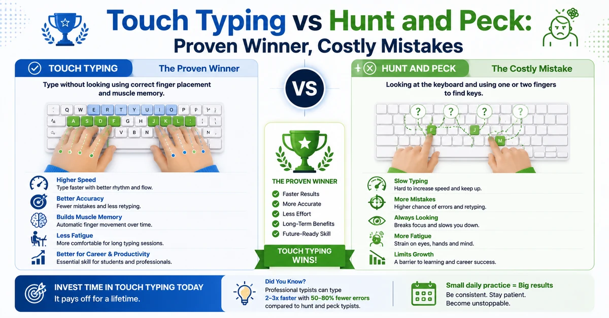 Touch Typing vs Hunt and Peck